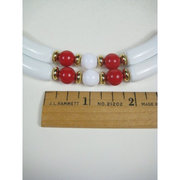 Vintage Multi Strand Beaded Necklace Goldtone 20 Inches Art Deco STYLE - Picture 3 of 8